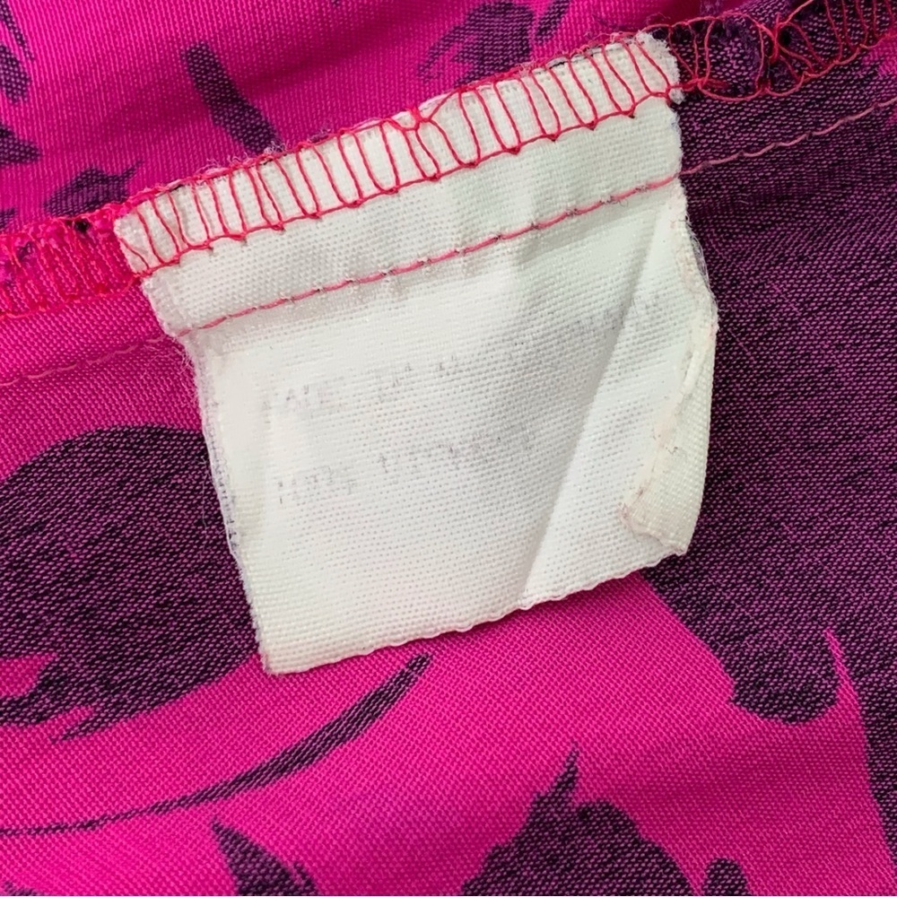 Vintage Givenchy Women's Fuchsia Black Floral Long Sleeve Button Down Shirt XL - Picture 13 of 13